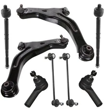8 Piece Kit Front Lower Control Arms, Tie Rods, and Sway Bar Links