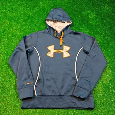 Sweat à capuche Under Armour homme coupe ample moyenne polyester bleu sport s... - Photo 1/4