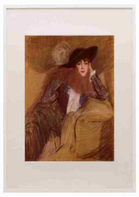 Helleu Paul Cesar 1859 1927 Camara A3 A4 gerahmter Druck Bild