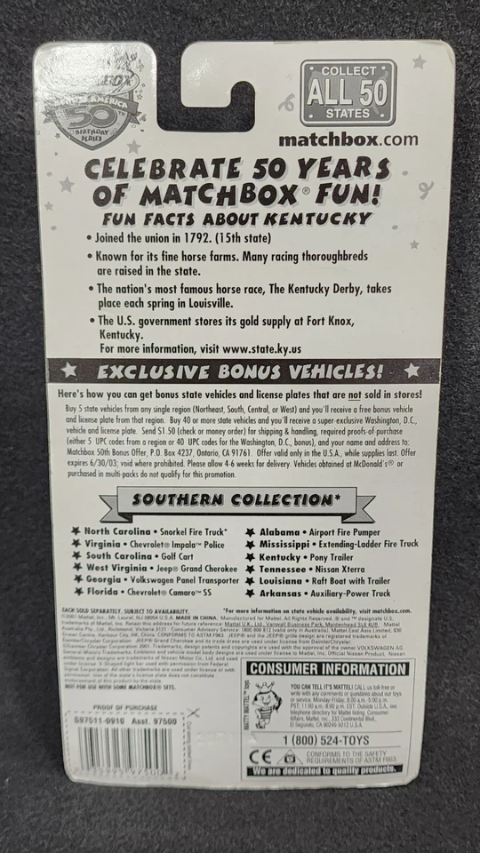 Matchbox Across America Kentucky Pony Trailer - Image 2 of 2