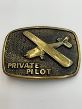 VINTAGE 1978 BTS BRASS PRIVATE PILOT BELT BUCKLE MADE IN USA