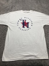 Vtg Tommy Hilfiger Shirt Men Large White Classic Tommy Flag Crewneck Made In USA