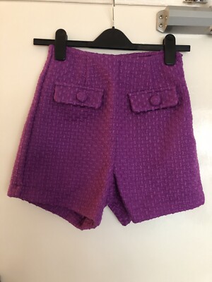 Primark 4 Purple Tweed Style Smart Tailored Hot pants | eBay UK