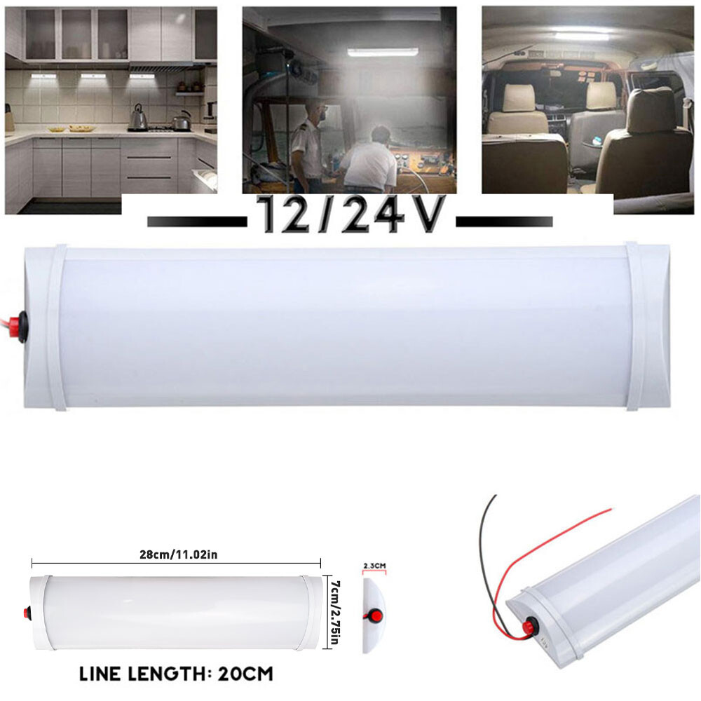 12V 6000K 12W LED RV Caravan Trailer Boat Interior Ceiling Dome Light White Lamp