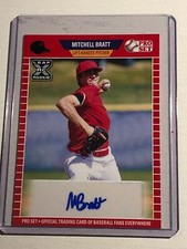 2021 Pro Set Baseball Red Auto Parallel XRC Mitchell Bratt MB2