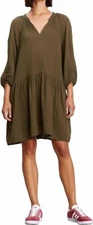 VELVET By Graham & Spencer Nica Cotton Gauze Dress Caper S $229 F8