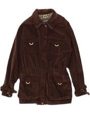 Roccobarocco Womens Corduroy Utility Jacket It 48 Xl Brown Cotton Tf02