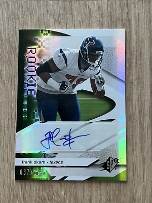 2008 SPx Rookie Signatures Green /199 Frank Okam #209 Rookie Auto RC