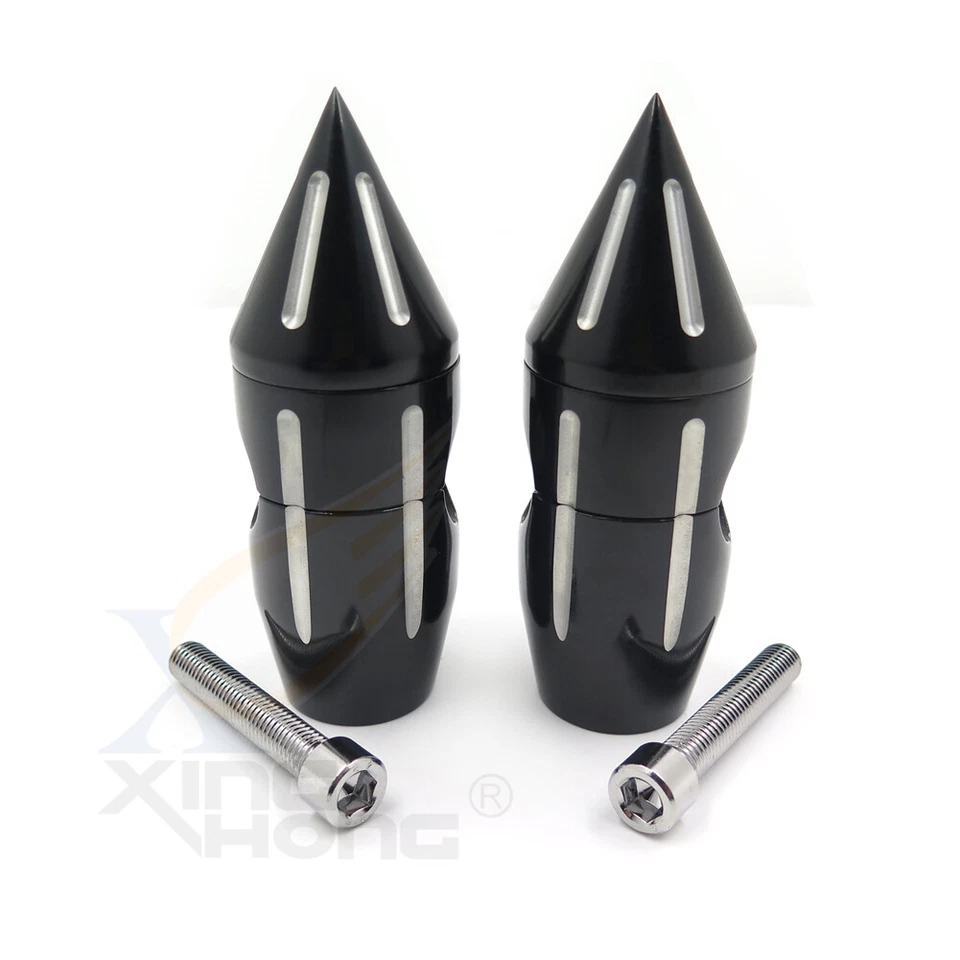 Elevador de manillar de 2 1/4" negro Spike 22 mm 7/8" para Harley Softail Dyna Sportster Foto 4 de 4
