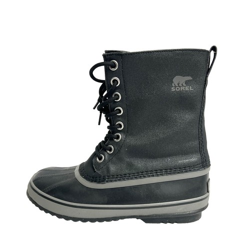 SOREL KAUFMAN BLACK CANVAS LINED WINTER SNOW MENS 5 BOOTS | eBay display picture 3