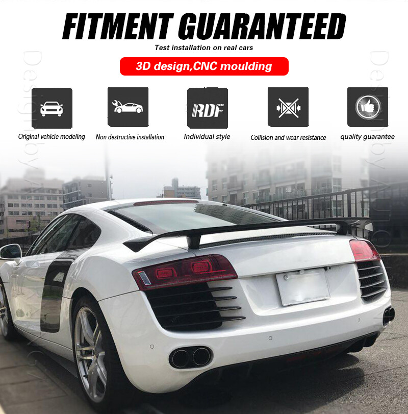 For Audi R8 GT V8 V10 2008-15 Rear Trunk Spoiler Lid Boot Wing REAL Carbon Fiber