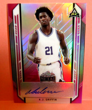 A.J. Griffin RC 2021 Leaf Metal Draft Pink Prizm Rookie Auto#12/25!Hawks G/F RC