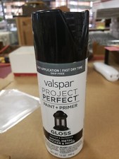 Valspar 1 can Project Perfect 84202 Black Gloss Inter Exter Durable Latex Enamel