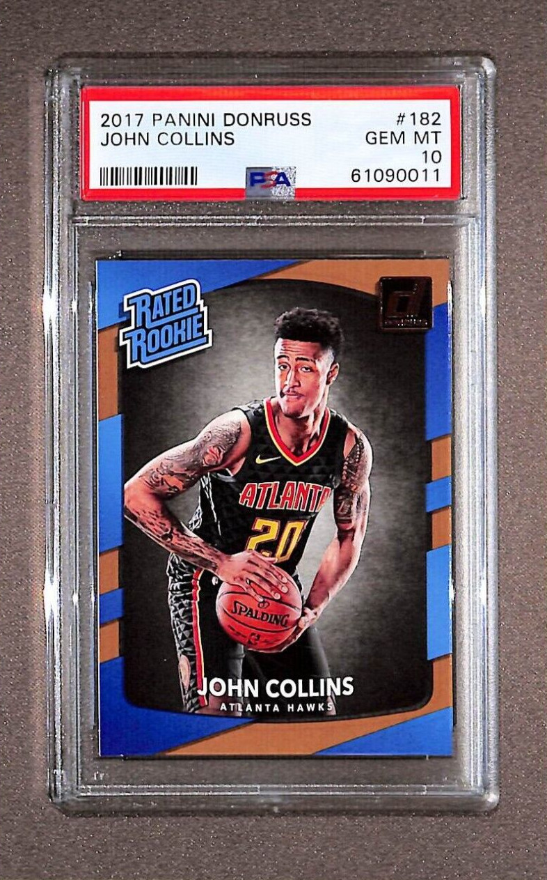 2017 Panini Donruss #182 John Collins Rated Rookie RC PSA 10 - Gem Mint - Hawks