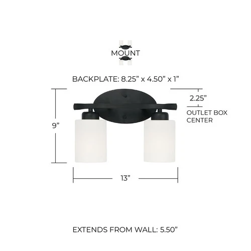 Capital Lighting 115221-338 Dixon 2 Light 13"W Bathroom Vanity - Picture 2 of 6