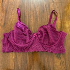 Torrid Curve Lace Balconette Bra Size 2 Deep Magenta Wire Underwire Plus Size