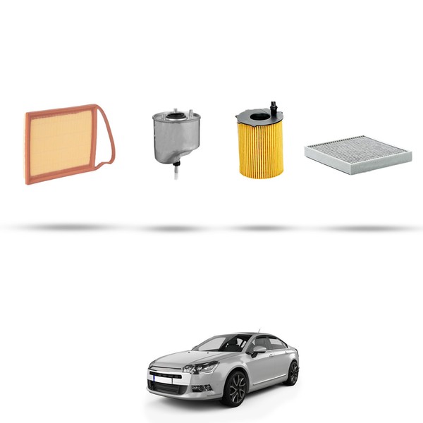 Hoffcar Set Service - 4 Filter FüR Citroen C5 III 1.6 HDI 82Kw Von 2010-image