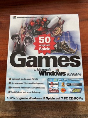 NEU OVP Versiegelt Games für Windows - 50 Originale Spiele PC CD-ROM Big Box