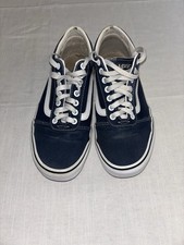 Vans Old Skool Navy Blue White Men 8 Canvas Suede Skate Shoes
