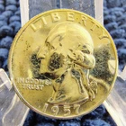 1957 Proof Washington Quarter - Philadelphia - 90% Silver - Light Toning - BU