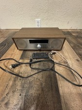 Crosley Fleetwood CR3501A-WA Bluetooth FM Radio CD Player Walnut Clock W/Remote