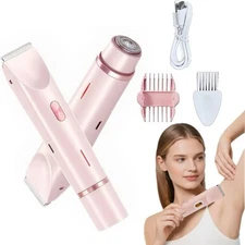 Bikini Shaver & Trimmer for Women - Dermave 2-in-1 Electric Shaver, IPX7... 