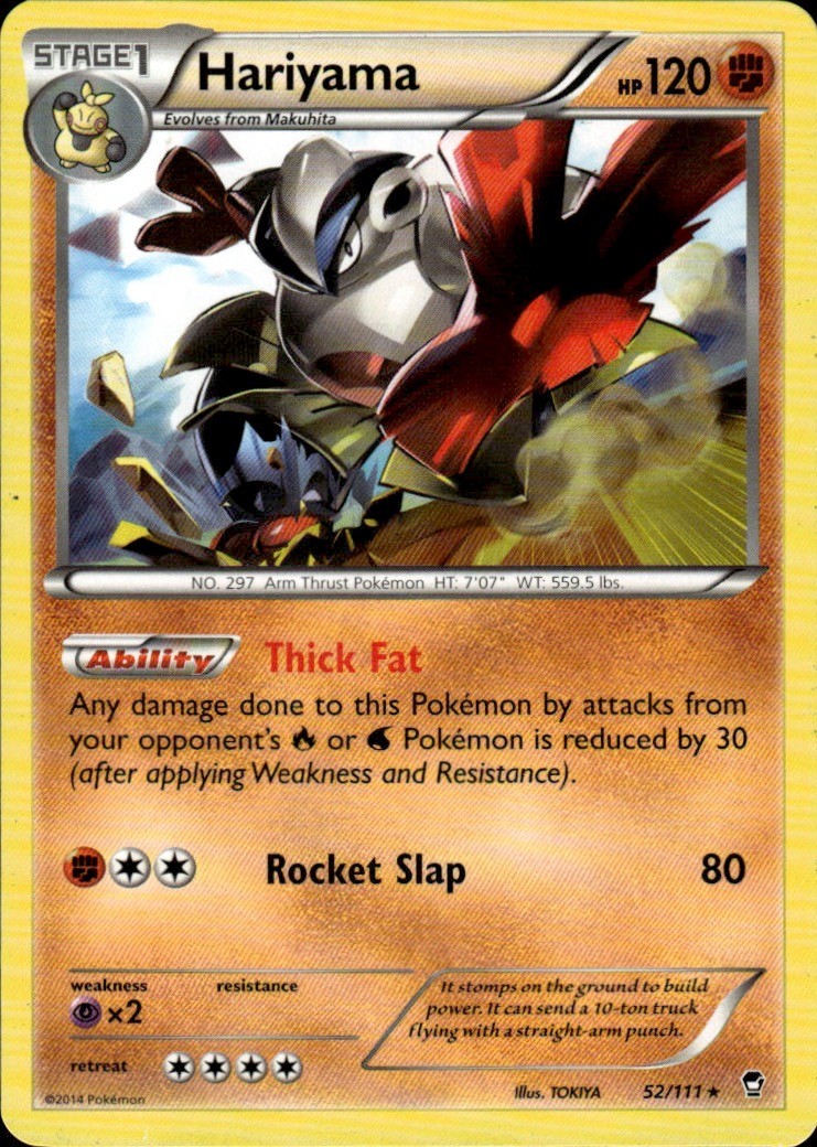 Hariyama 52/111 Rare Furious Fists Pokemon Lightly Played