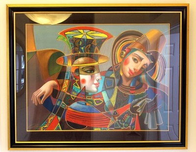 Oleg Zhivetin ''Harlequin Lovers'' Hand-Signed Limited Edition Giclée 15/95, Large