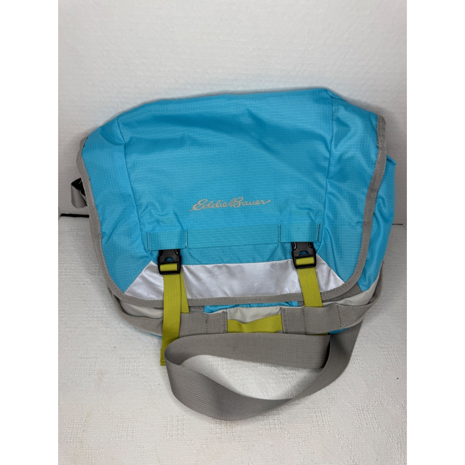 Eddie Bauer Messenger Bag Blue Laptop Tablet Crossbody Travel Shoulder Bag