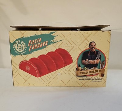 Trejo s Tacos Fiesta Fundays Durable Red U-Shaped Groove Taco Holder