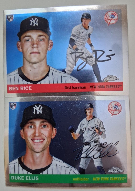 BEN RICE & DUKE ELLIS - YANKEES - 2 CARD ROOKIE LOT