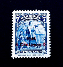 PARAGUAY Stamp - 1945 Christopher Columbus Overprint Sn 429 Ultramarine MNH r16