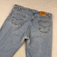 Vintage Levis 505 Jeans Mens 42x34 (Fits 42x33) Blue Orange Tab 90s Made in USA