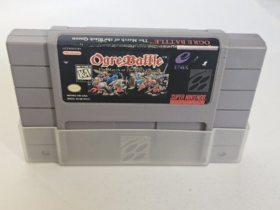 Ogre Battle March of the Black Queen SNES Original Shell Label Only No PCB Parts