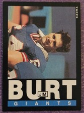 1985 Topps #112 Jim Burt Rookie Football card New York Giants!. rookie card picture
