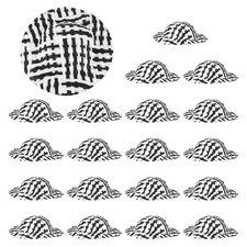 20 Pcs Mini Straw Hats Craft Doll Hats, 5cm x 1.4cm Black/White