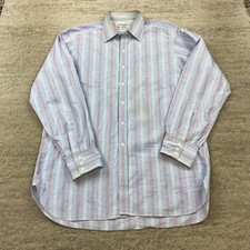 Turnbull Asser Oxford Shirt 16.5 - 42 Blue White Red England Dress Formal Mens