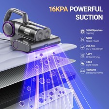 Mattress Vacuum Cleaner, 16Kpa Bed Vacuum Cleaner with 253.7nm UV-C Light, 14...