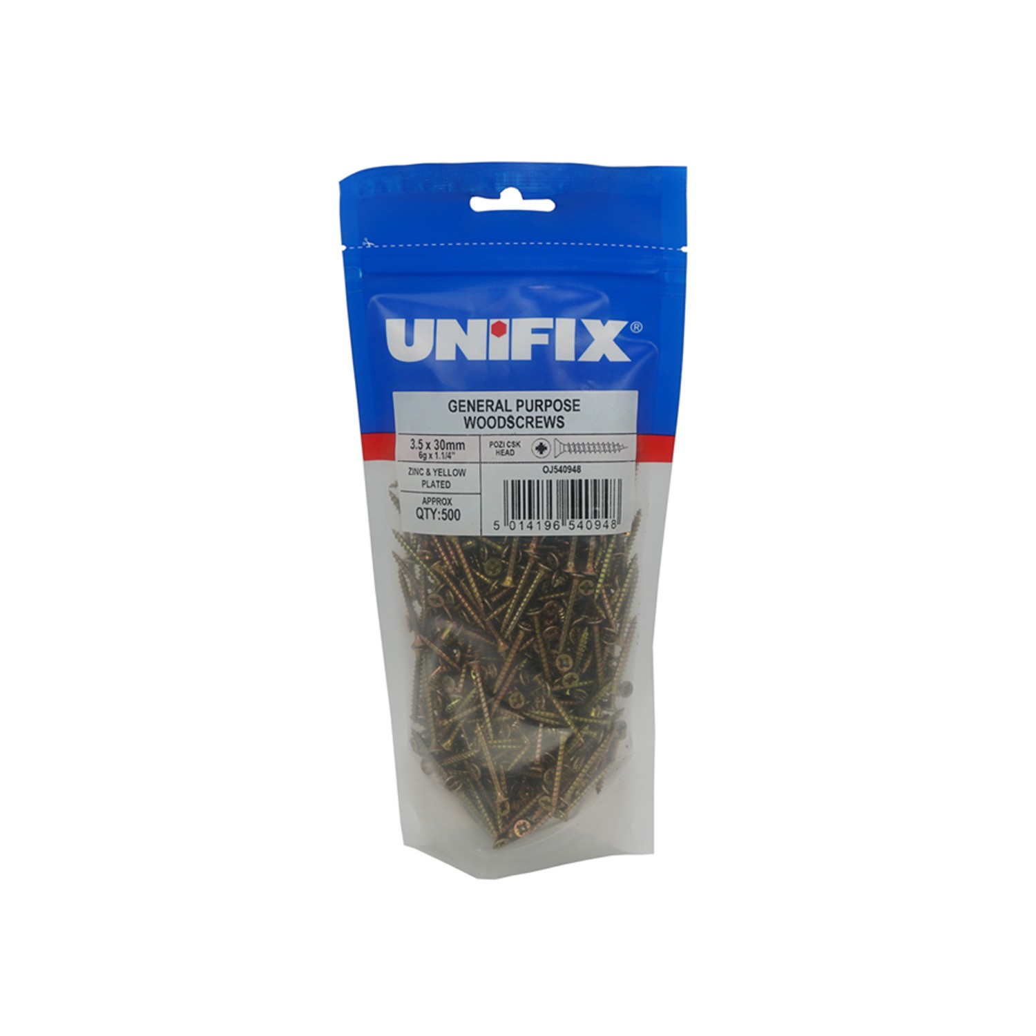 Unifix General Purpose Chippy Woodscrews 5.0 x 50mm - Box of 900