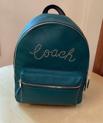 Medium Charlie Backpack~with Studded Coach Script~Authentic~Used 1 time
