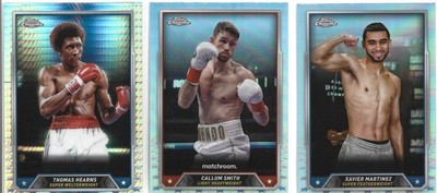 2025 topps chrome boxing card lot, Hearns, Smith, Martinez , Silver Insert