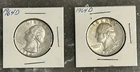 2 1964 D WASHINGTON QUARTERS, CIRCULATED, UNGRADED