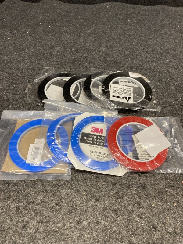 Vinyl Pinstriping Tape 1/4" x 36 Yards Blue, Black, Red Sealed Pkg (OT061226-12)