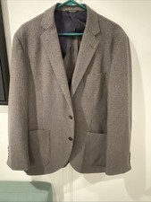 Brooks Brothers 1818 Milano Fit Houndstooth Wool Jacket   Size 44R Excellent