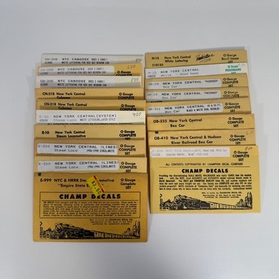 Champ Decals O New York Central Caboose NYC Locomotive Boxcar Reefer Lot of 19