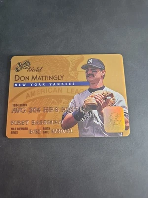 1995 Studio Gold Don Mattingly #3 New York Yankees Plastic Card Gold Parallel NM - Bild 1 von 4