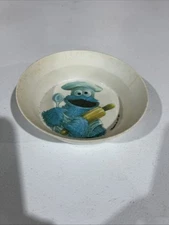 Vintage 1977 Sesame Street Cookie Monster Melamine Bowl NHP Artisan Ware 5" Wide