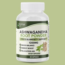 Arymar Ashwagandha Root Powder, Herbal Supplement- 60 Capsules