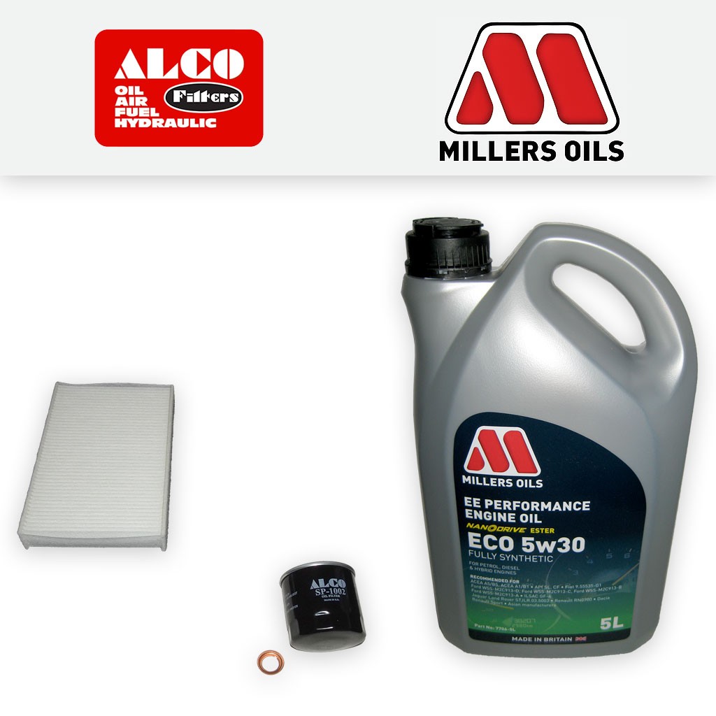 SERVICE KIT for NISSAN PULSAR C13 1.6 DIG-T OIL CABIN FILTERS +OIL (2015-2018)