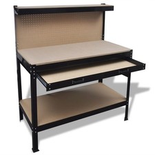Workbench w/ Pegboard and Drawer Steel Table ...